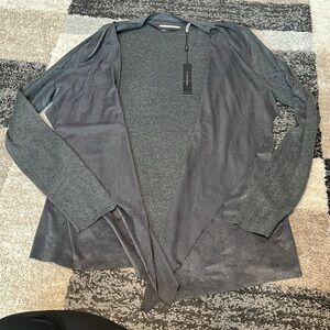T Tahari Milly Cardigan, grey, size L NWT!